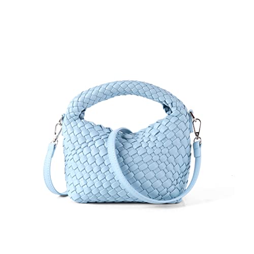 Image of Maydear Woven Purse for Women, Small Top Handle Handbag with Detachable Shoulder Strap, Crossbody Bag