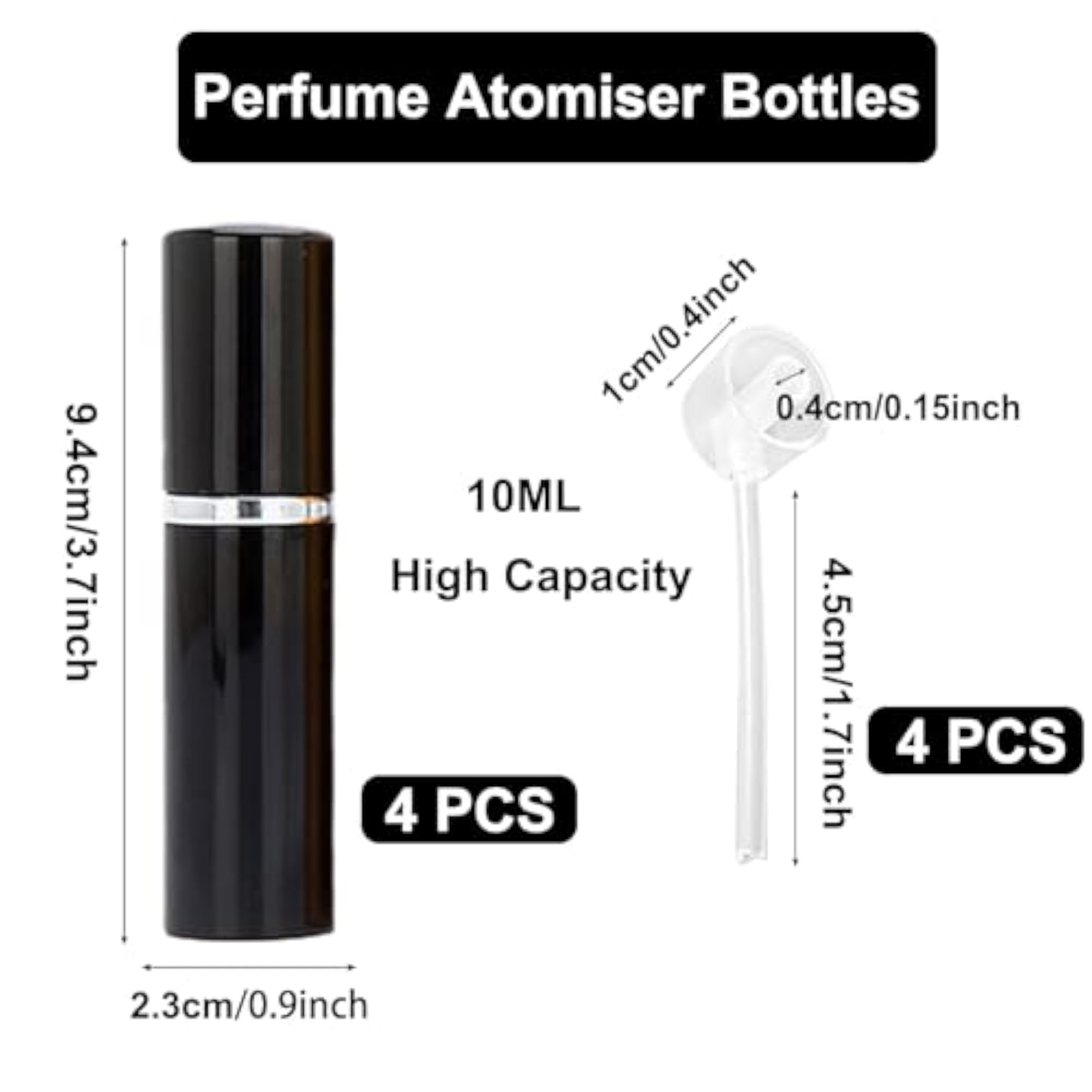 4 Pcs Mini Refillable Perfume Atomiser Bottles, Travel Size