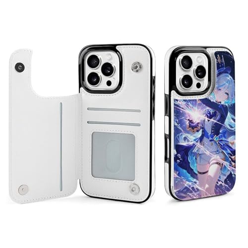 For ���_ Genshin Impact �Ή� iPhone 16pro max �X�}�[�g�t�H���P�[�X �蒠�^ ����PU���U�[ ���u���X�^���h�@�\�t�� �J�[�h�X���b�g �X�g���b�v�t�� ���z�^ �}�j���A���� �J�[�h���[ ��G�肪�悢 �_�u���{���h���C�z�� 