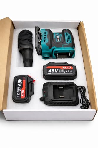 Image of KAITO 48V Cordless 125mm Random Orbital Sander | Brushless Polisher & Finishing Tool | 120 Grit Sanding Machine for Wood, Furniture & Auto Refinishing | with Battery & Charger