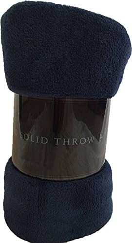 Decotex Warm & Cozy Super Soft Plush Solid Fleece Throw Blanket (50"x60", Navy Blue)