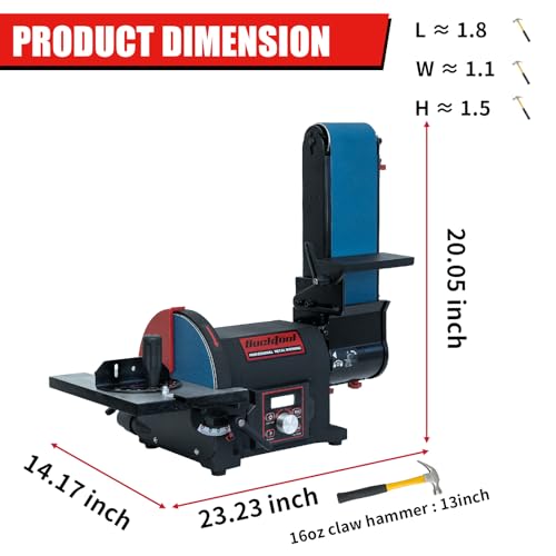 Image of BUCKTOOL 1HP VFD Variable Speed Belt Disc Sander,4x36 inch Belt,8 inch Disc