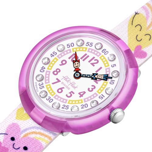 Flik Flak Girl Kids Watch Biosourced Quartz Waterproof Bouncing Hearts3