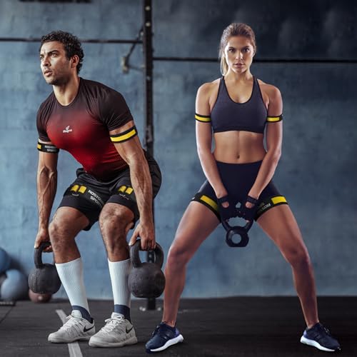 Image of Booty Bands, Blood Flow Restriction Bands, Arm Bands Adjustable Gym Straps for Occlusion Training, Help Increase Muscle Mass in Women & Men Without Heavy Weight Lifting (Leg Magic Bands -Yellow)