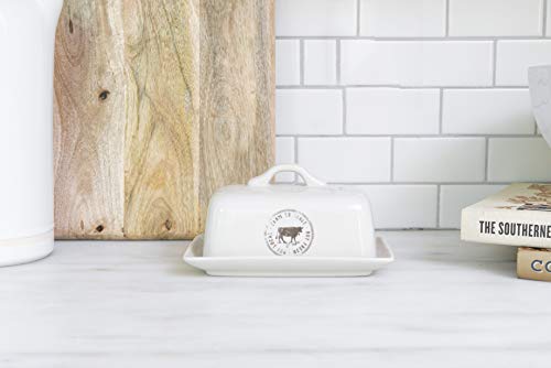 Creative Co-Op DA5366 Stoneware Butter Dish thumb #1