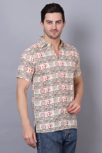 Image of Axolotl Premium Om Mantra Cotton Blend Men Short Kurta