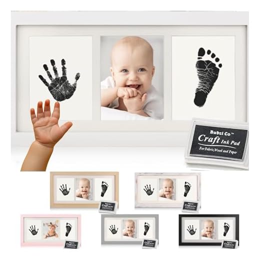 Vackert set med handavtryck och fotavtryck fotoram för nyfödda flickor och pojkar, unikt babyshower gåvoset för register, minnesvärd minneslåda dekorationer för rum vägg eller barnkammare dekor