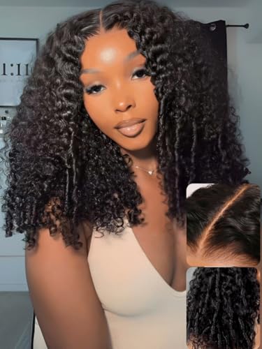 UNICE Burmese Curly Human Hair Drawstring Wig with Finger...