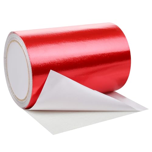 Hosifiy PVC Tarpaulin Tape, 8m x 15cm PVC Tarpaulin Repair Tape for PVC Coated Parasol Truck Tarpaulin, Nylon, Tent, Awning Fabric Red