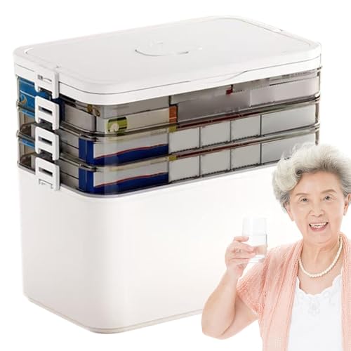 Boîte de rangement pour médicaments portable pour maison, dortoir et voyage