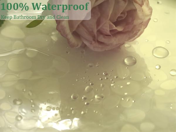 Extra Long Shower Curtain Liner 86 Inches Length, EVA Heavy Duty Weighted Shower Liner 72 X 86 inches with 3 Strong Magnets, Clear Shower Curtain Cobblestone