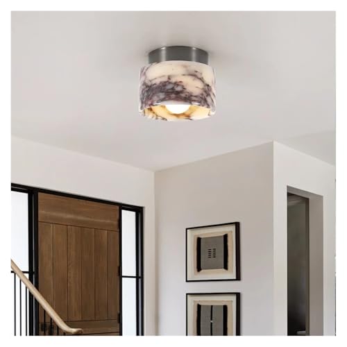 Lustre marbre LED pour escalier et chambre : plafonnier moderne en fer