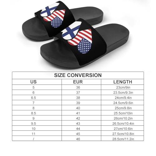 Finland U.S. Flag Heart Finnish Americans Love House Sandals Non-Slip Bathroom Slippers Beach Summer Shoes for Men Women2