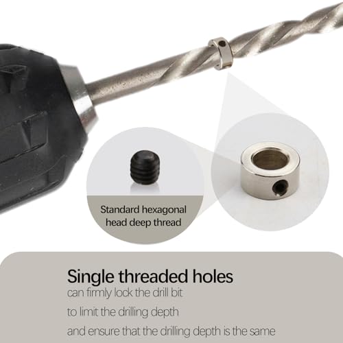 12stk Sicherungsringe 10mm aus Stahl, Stellringe mit Gewindesicherung, Tiefenanschlagringe für CNC und 3D Drucker, inklusive Befestigungsschrauben und Inbusschlüssel, Rostfrei und Langlebig