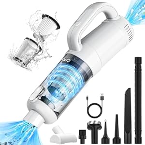 CODN Handheld Car Vacuum Cleaner, 2 in 1 Cordless Vacuum Cleaner & Air Duster, 15000PA High Power Suction Portable Rechargeable Vacuum with Multi-Nozzles for Car, Home, Office, Pet