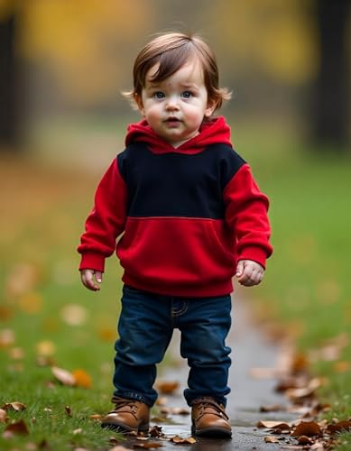 Image of LOFN Stylish Kids Hooded Sweatshirt (KDSW50-RDBL)