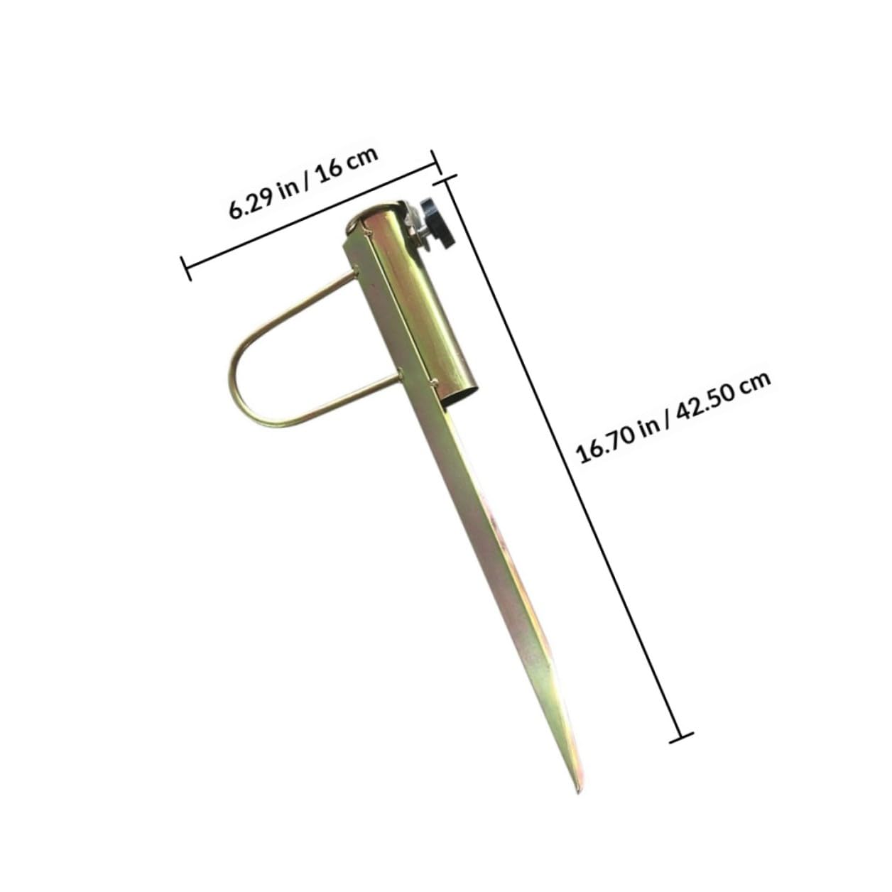 Robuster, verzinkter Schirmanker, 32–38 mm, kompakter Erdspieß für sicheren Strand und Rasen, Schirmstützgriff für Stabilität des Sonnenschirms