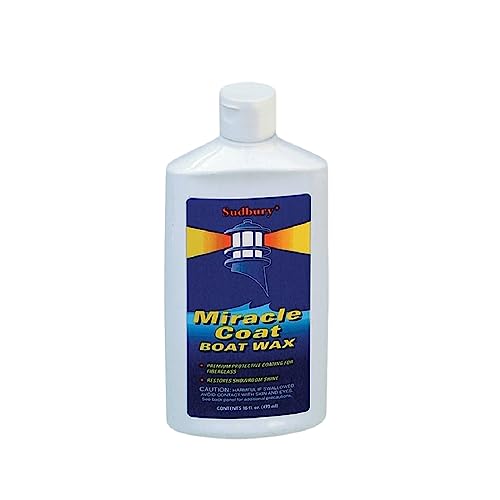 Sudbury Miracle Coat Boat Wax, Protective Wax Coating for Fiberglass Boats, Essential Boat Accessories, Liquid, 16 oz.