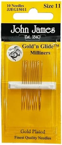 John James Gold Eye Easy Glide Milliner Needles - Size 11 10/Pkg image 3