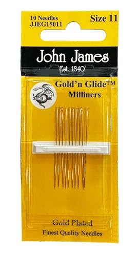 John James Gold Eye Easy Glide Milliner Needles - Size 11 10/Pkg