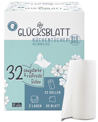 Glücksblatt Küchentücher 32 Rollen Big Box