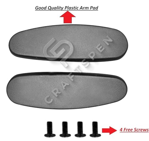Image of Office Chair Replacement Plastic Arm Pads, Chair Armrest Pads for Supporting Arms and Elbow with 4 Free Screws, Black (Black 4)
