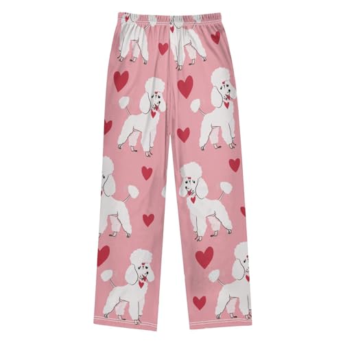 Poodle Sweet Love Boys Long Pants Soft Trousers Elastic Waist Kids Lounge Bottoms with Pockets S-XL2