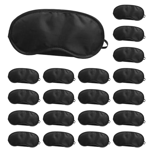 Funalix 20 Stück Schlafmasken | Ultraweiche Nachtmaske & Augenmaske mit Nasenpolster & Verstellbarem Elastikband | Für Frauen, Männer & Kinder...