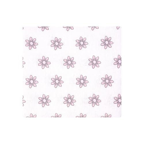 Image of Hudson Baby Infant Girls Cotton Flannel Receiving Blankets 4-Pack, Pink Mint Floral, One Size