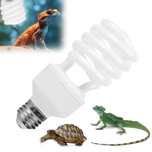 RNPKZ10.0 Reptile UVB Light Bulb 26W 220V UVB Bulb Tortoise Reptile Light Tropical Terrarium Lamp for Reptiles Desert Animals Lizard Chameleon Snake Improve D3 Synthesis Increase Calcium Absorption