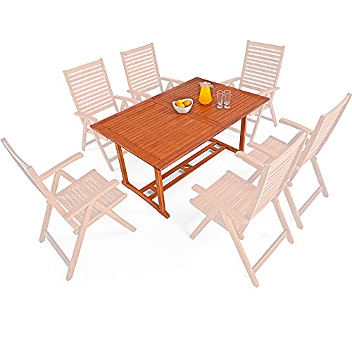 Casaria Gartentisch Unikko FSC®-zertifiziertes Eukalyptusholz Ausziehbar 150-200 cm Wetterfest Garten Terrassentisch… – Bild 5