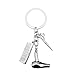 Produktbild Vikenner 3 In 1 Kreative Friseur Haartrockner Scissor Kamm Keychain Legierung Friseur Schlüsselanhänger Tasche Auto Anhänger Ornamente für Frauen Männer Souvenir Geburtstagsgeschenk-Silber