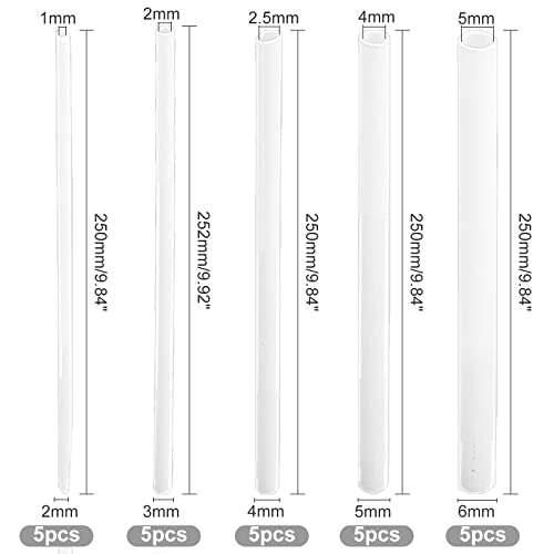 olycraft 25pcs 5 sizes abs plastic round tubes 98 inch length white abs plastic round tube hollow round tube round hollow bar for diy sand table architectural model making