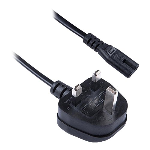 2m Figure of 8 Mains Cable / Power UK Lead Plug Cord IEC C7 Fig for Laptop