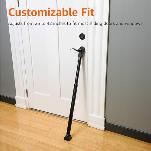 image for Amazon Basics Door Security Bar, 25-45 inch Adjustable, Security Door 