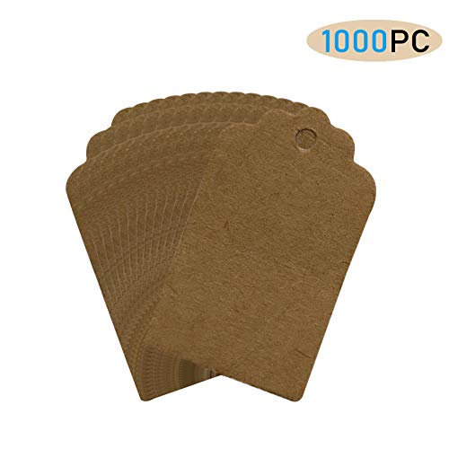 FORNY 1000 Pcs Price Tags,Unstrung Merchandise Marking Label(1.75 x 1.1 Inches) (1000PC, Brown)