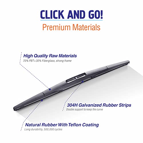 Image of 14 inch (14-B) Rear Wiper Blades Replacement for Honda CR-V 2011-2007 Fit 2020-2007 Pilot 2020-2016 Subaru Forester 2018-2006 Outback 19-05 +More BACK Windshield Wiper Blades For My Car Pack of 2