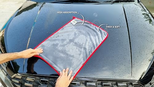 Image of SOFTSPUN Microfiber Cloth for Car - 600 GSM, 40X60cms, 1Pcs, Grey Twisted Loop Super Absorbent Towel - Edgeless Design with Plush Pile and Lint Free Cloth for Drying and Detailing.