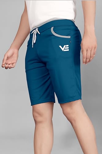 Image of Men's Sports Shorts with Drawstring, Athletic Casual Bermuda Shorts in Multicolor, Zippered Pockets
