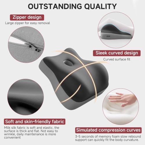 GDLKPS Multi-Position Wedge Pillow for Back Support,Multifunctional Positioning pad with Memory Foam can be Used for Heartburn, Acid Reflux, Back Pain, Neck Pain Relief (Grey) - image 5