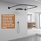 QUARKZMAN Dehnbare Dusche Vorhangstange Rack Edelstahl U Geformt Dusche Vorhangstange Kein Bohrer für Badezimmer Badewanne 90cm/35 Breite Schwarz