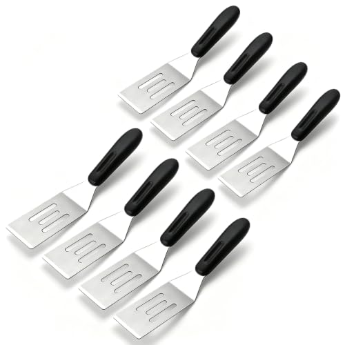 Image of 【8 Pack】Small Metal Spatula,Mini Spatula for Flipping, Cooking and Baking,Stainless Steel Brownie Spatula with Non-Slip Handle for kitchen Use (8)