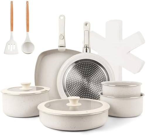 Jogo de Panelas 18 Peças, Conjunto de panelas antiaderentes Punho...