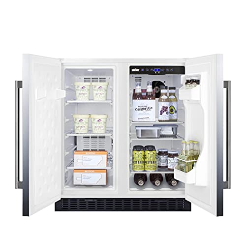 Summit 30" Built-In Refrigerator-Freezer, Side-by-Side Undercounter Refrigerator - Freezer, 5.4 cu. ft. Capacity, Stainless Steel - FFRF3075WSS on Fridge.com