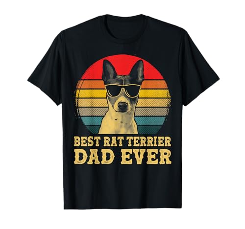 Best Rat Terrier Dad Ever Dog Lovers Retro Vintage T-Shirt