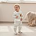 farrubbyine8 Fashion Toddler Boy Fall Outfits Pants Casual Striped Tops and Jogger Pants 2 Piece Baby Boy Winter Clothes (White, 12-18 Months)