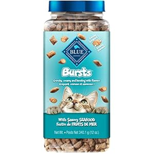 Blue Buffalo Bursts with Savory Seafood Cat Treats, 340g tub