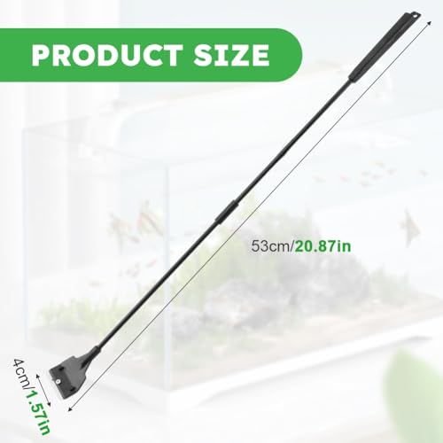 Image of Fish Tank Scraper, Length Adjustable Aquarium Cleaning Tool 21 inch Handheld Scraper Brushes Set Fish Tank Cleaner Kit for Glass Aquarium