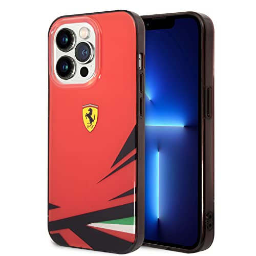 Image of CG MOBILE Ferrari PC /TPU Case With Double Layer Print Compatible with iPhone 14 Pro Max (Red)
