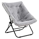 Givjoy Comfy Folded Chair, Soft Faux Fur Oversized Folding Accent Chair,...